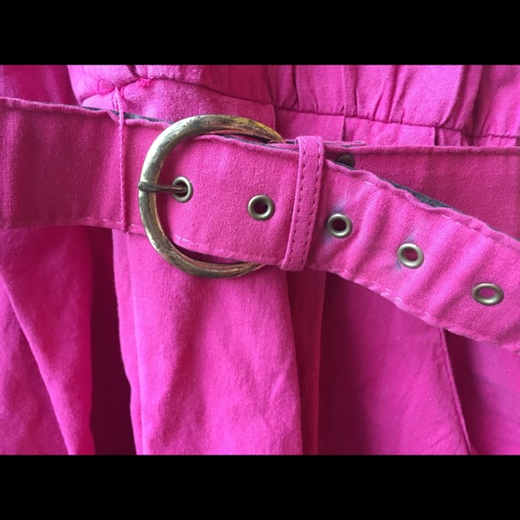 Hot pink vintage collared dress with buttons - Picture 4 of 7